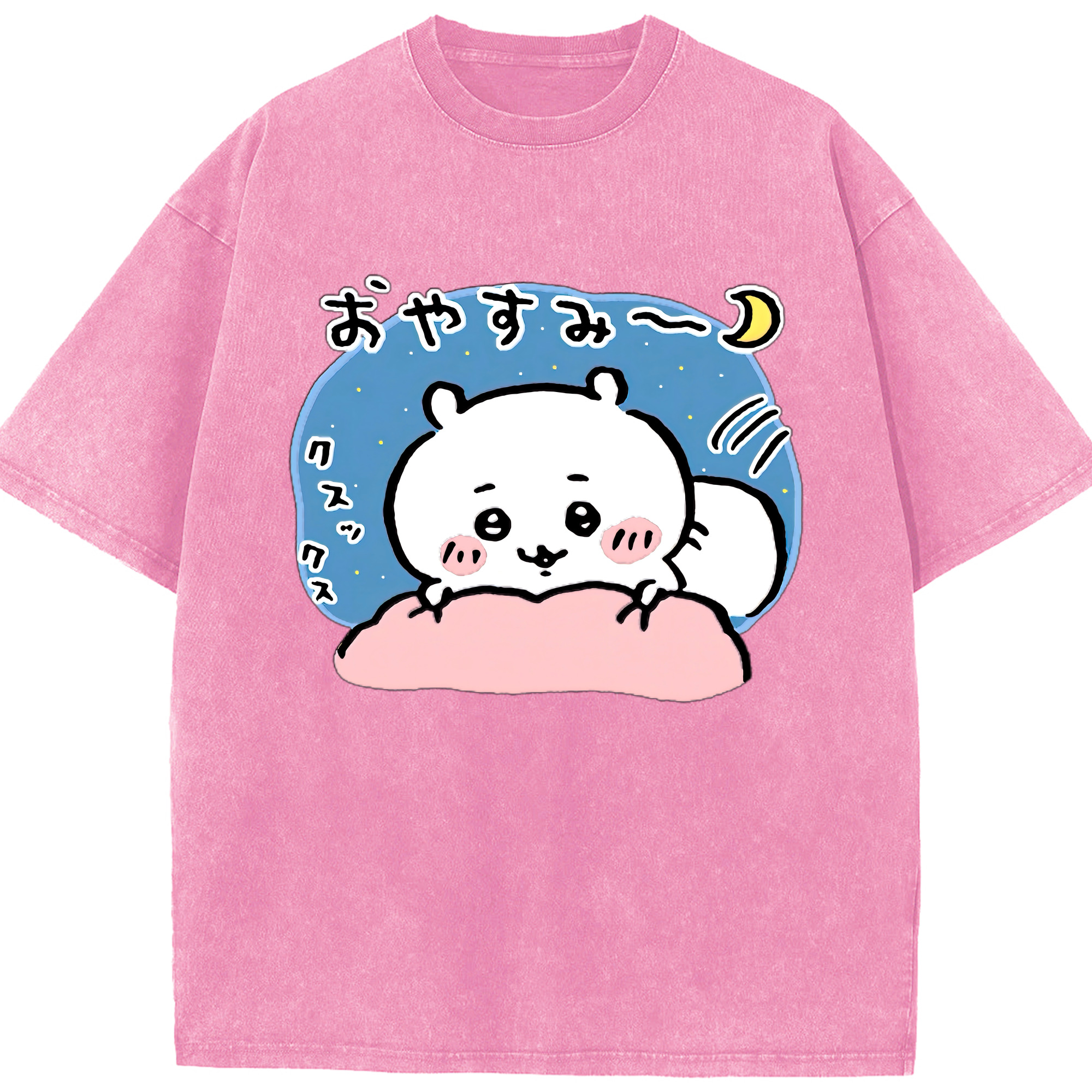 （画像用） ちいかわ ちいかわ Chii-kawa chiikawa 綿100% ヴィンテージ風 半袖Tシャツ（フロントプリント）